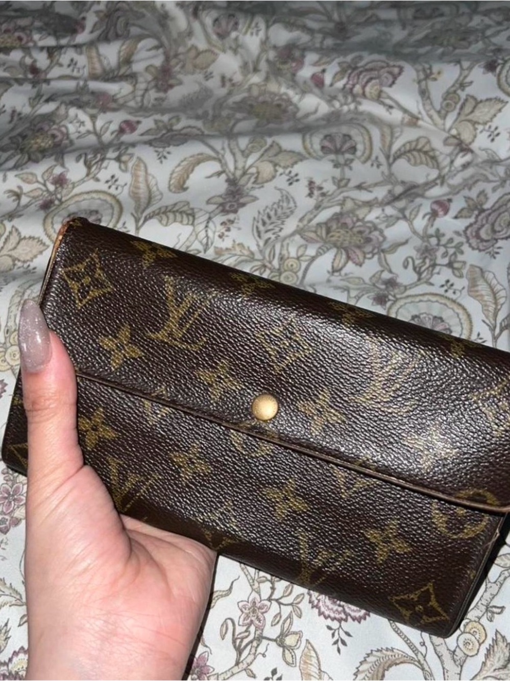Louis Vuitton Monogram Canvas Continental Wallet in Brown and Gold